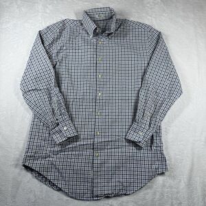 Peter Millar Shirt Mens Medium Long Sleeve Button Front Adult Plaid Cotton Read*